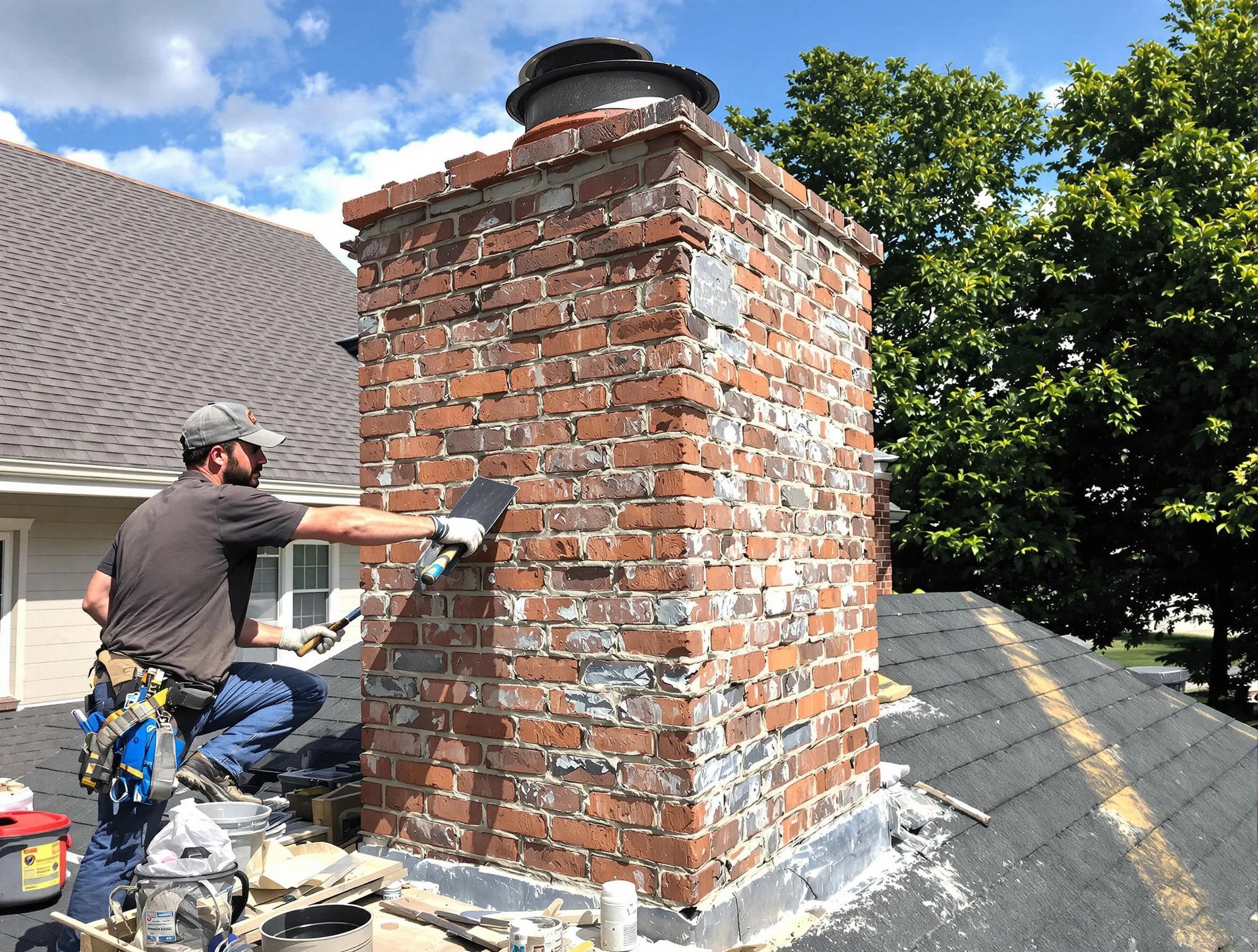Completed chimney rebuild by Edmond Chimney Sweep in Edmond, OK