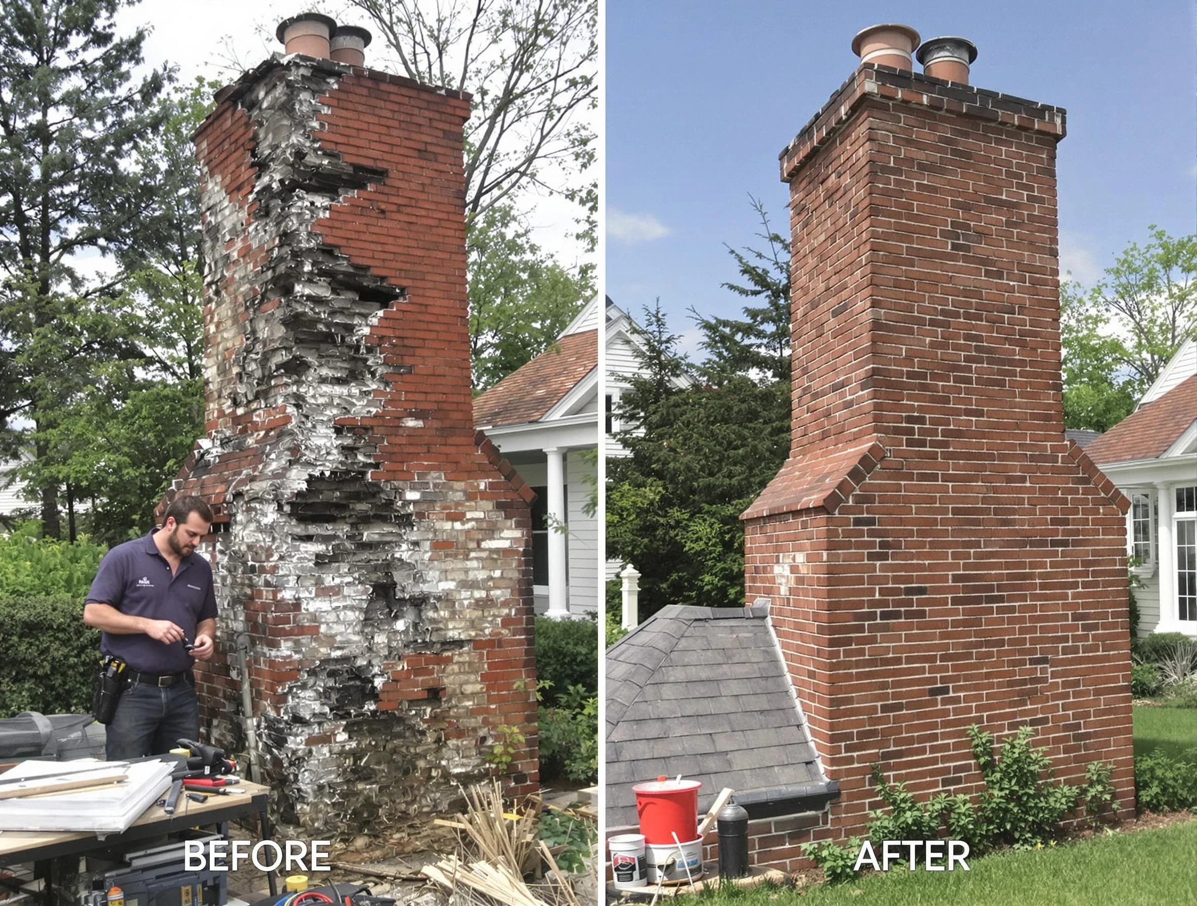 Edmond Chimney Sweep performing a full chimney restoration in Edmond, OK