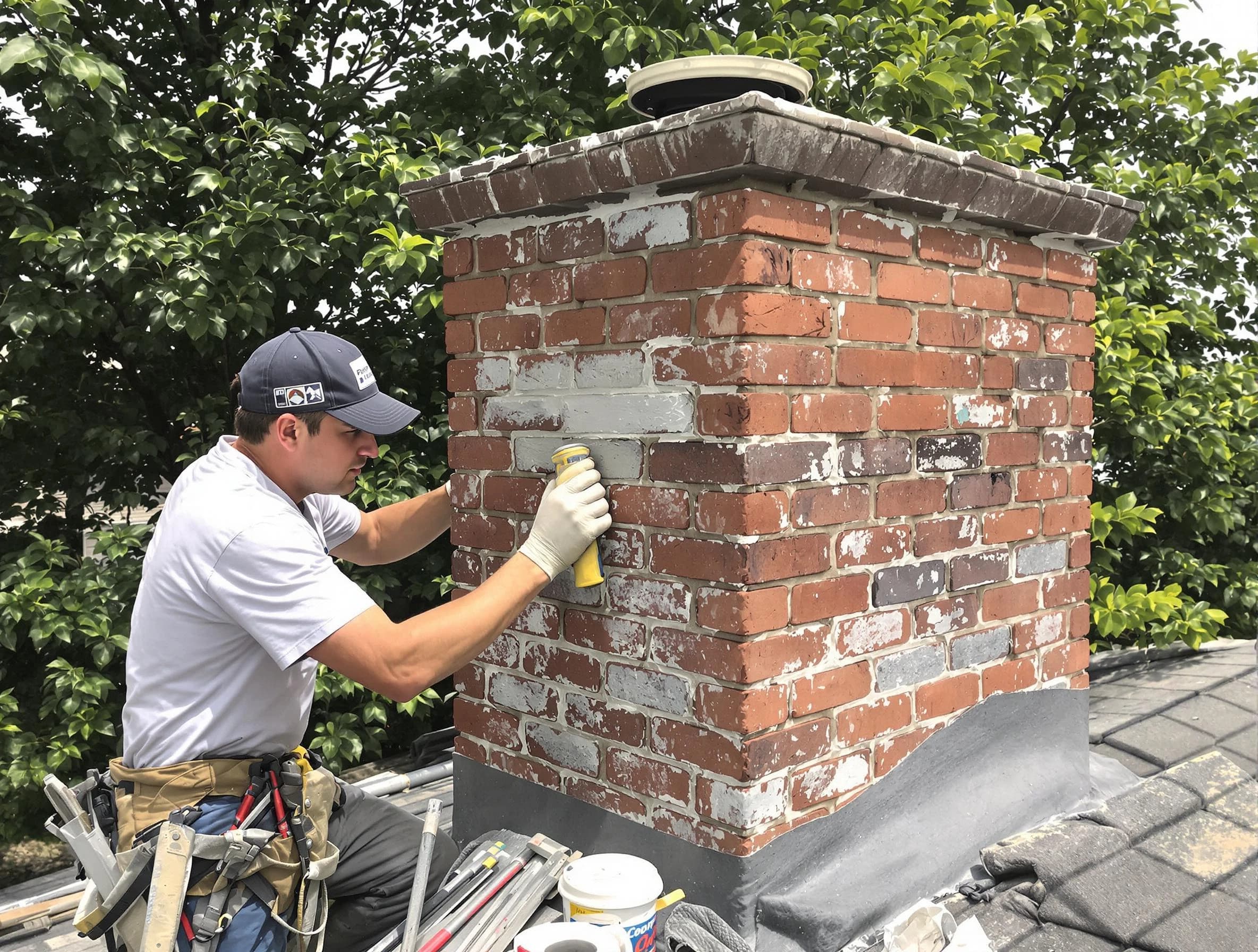 Edmond Chimney Sweep restoring an aging chimney in Edmond, OK