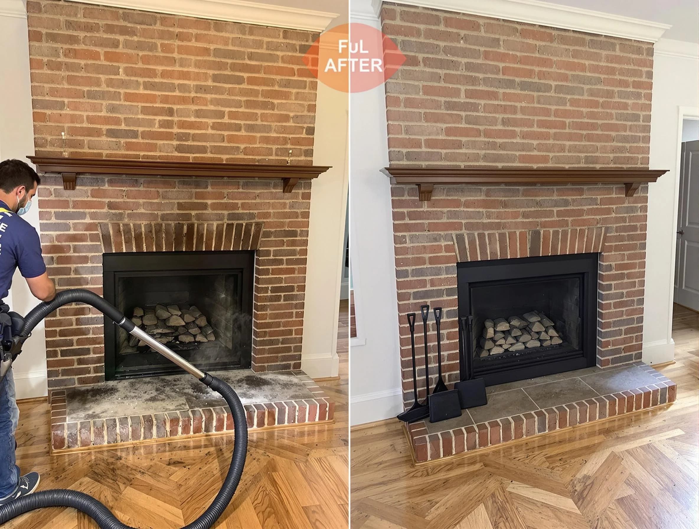 Edmond Chimney Sweep carefully sanitizing a fireplace in Edmond, OK