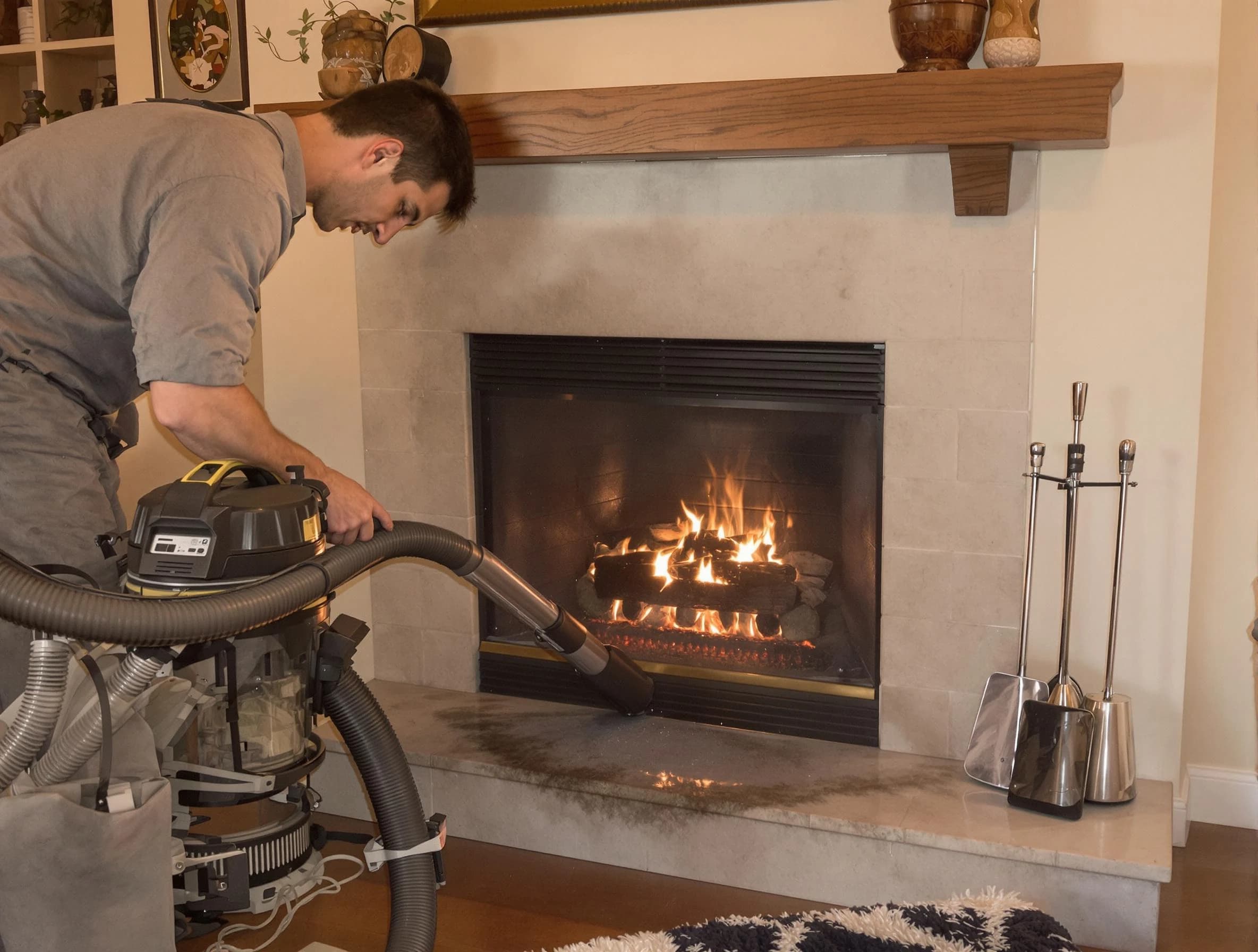 Routine fireplace upkeep by Edmond Chimney Sweep in Edmond, OK