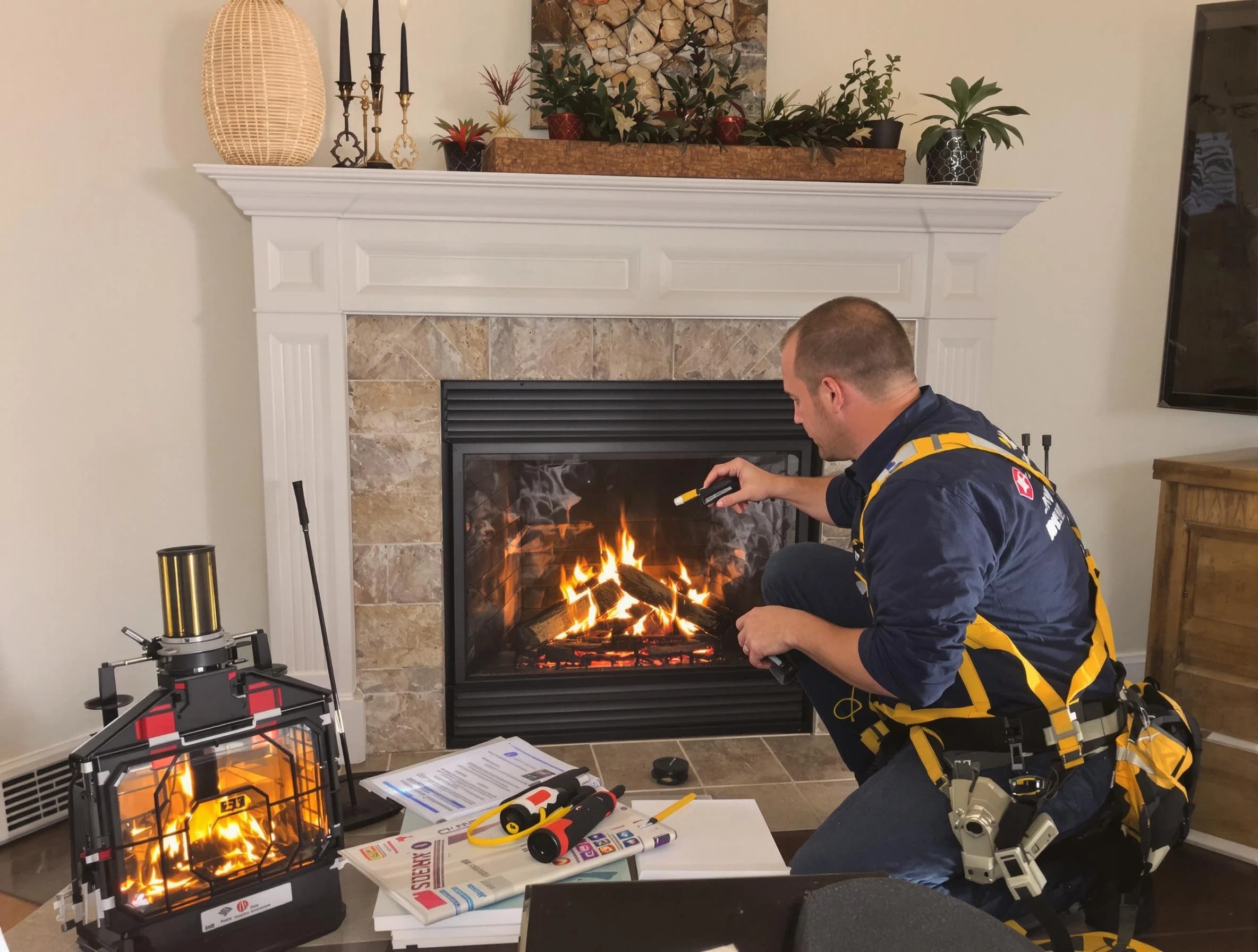 Safety-focused fireplace inspection by Edmond Chimney Sweep in Edmond, OK
