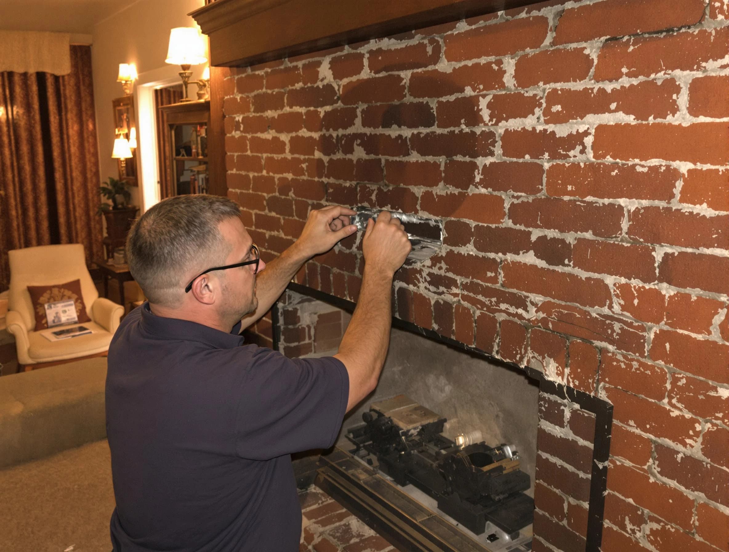 Edmond Chimney Sweep expert fixing a fireplace in Edmond, OK