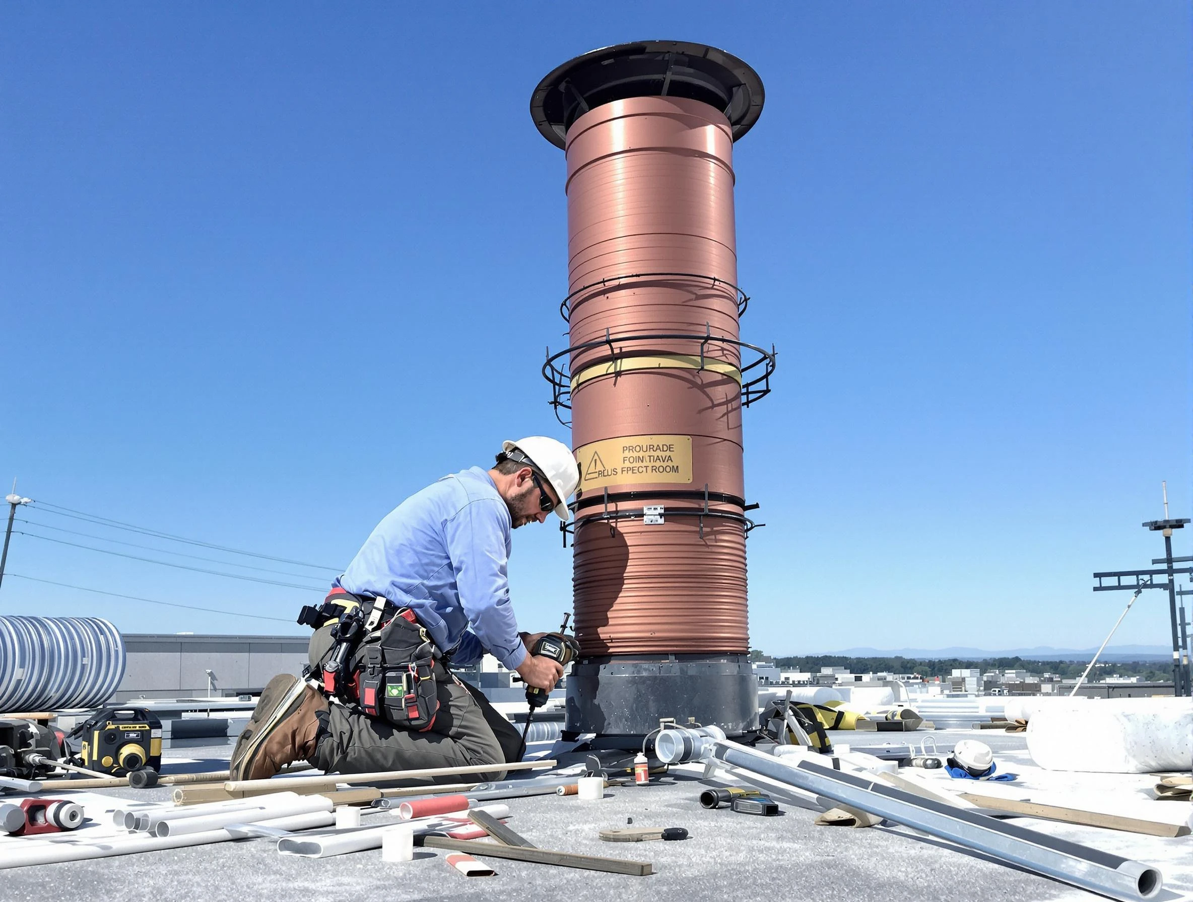 Installed chimney liner by Edmond Chimney Sweep in Edmond, OK